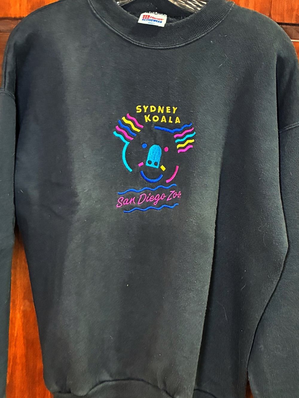 Vintage 2000 San Diego Zoo Sydney Koala Black Crewneck Sweatshirt Large